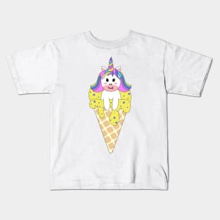 Cute Kawaii Unicorn on ice Kids T-Shirt